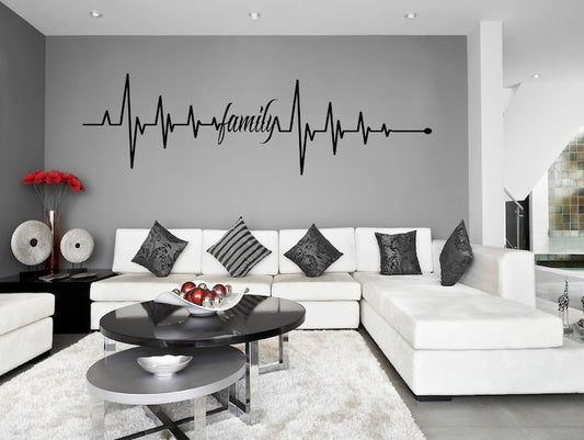 Home Decor- Family Heartbeat Vitals Decal 3 Piece