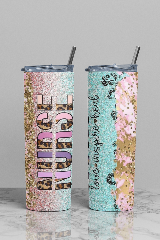 Custom Tumbler- Nurse Love Inspire Heal